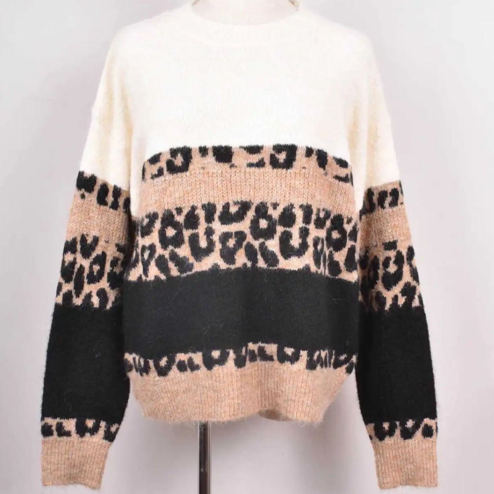 Boho Animal Print Sweater From Paris France